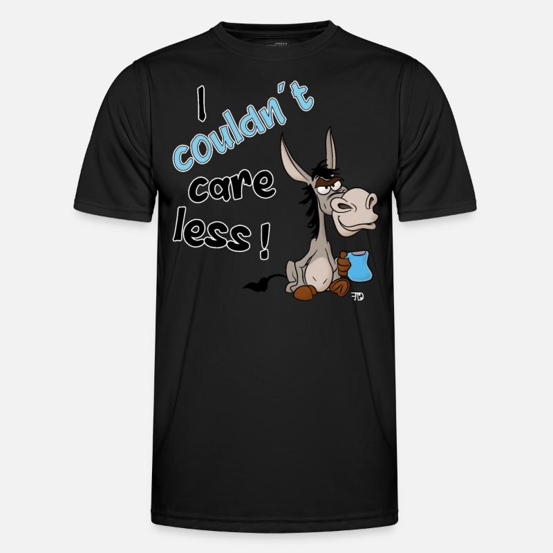 I couldn't care less. grim funny donkey Men's Functional T-Shirt