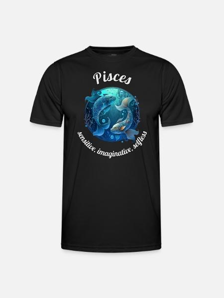 Pisces Sternzeichen Fische Astronomie - Männer Funktions-T-Shirt - Schwarz