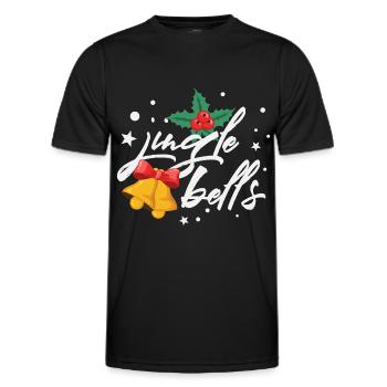 Jingle Bells Mistletoe Christmas Bells - Men's Functional T-Shirt - black - Front - AI Model Male 178 dark (178cm)