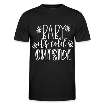 Bébé Il fait froid dehors - T-shirt sport Homme - noir - Devant - AI Model Male 178 dark (178cm)