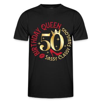 50 Birthday Queen Sassy Classy Fabulous - Men's Functional T-Shirt - black - Front - AI Model Male 178 dark (178cm)