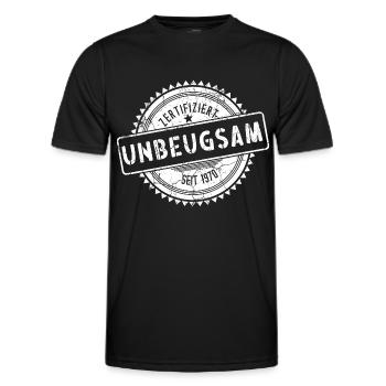 Zertifiziert Unbeugsam Seit 1970 Slogan Stolz - Männer Funktions-T-Shirt - Schwarz - Vorne - AI Model Male 178 dark (178cm)