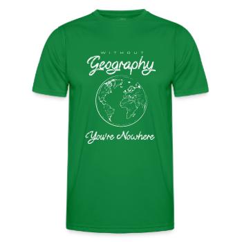 Geography, Geografie, Globus - Männer Funktions-T-Shirt - Kelly Green - Vorne - AI Model Male 178 dark (178cm)