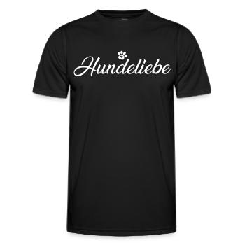Hundeliebe mit Hundepfote - Männer Funktions-T-Shirt - Schwarz - Vorne - AI Model Male 178 dark (178cm)