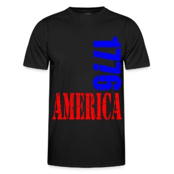 Amérique 1776 - T-shirt sport Homme - noir - Devant - AI Model Male 178 dark (178cm)