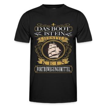 Das boot ist ein Lifestyle - Schiffe - Männer Funktions-T-Shirt - Schwarz - Vorne - AI Model Male 178 dark (178cm)