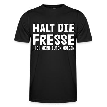 Halt die Fresse - Männer Funktions-T-Shirt - Schwarz - Vorne - AI Model Male 178 dark (178cm)