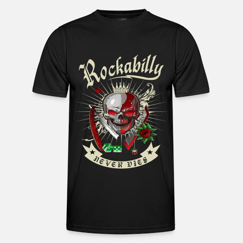 Rockabilly Kranium Funktionsshirt til herrer