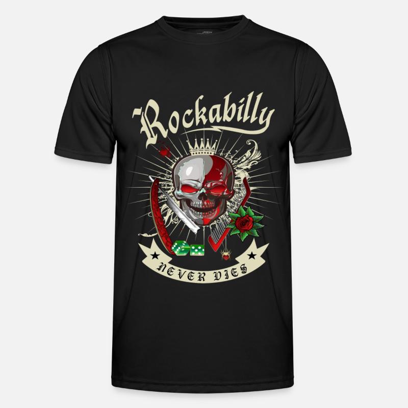 Rockabilly Skull Men's Functional T-Shirt