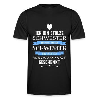 Ich Bin Stolze Schwester einer Schwester - Männer Funktions-T-Shirt - Schwarz - Vorne - AI Model Male 178 dark (178cm)