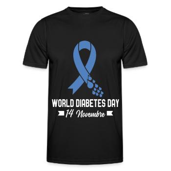 Journée mondiale du diabète de sensibilisation - T-shirt sport Homme - noir - Devant - AI Model Male 178 dark (178cm)