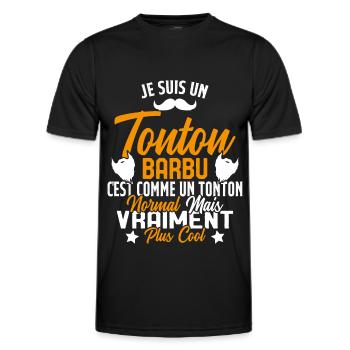 Tonton Barbu Humour Cadeau Onlce - T-shirt sport Homme - noir - Devant - AI Model Male 178 dark (178cm)