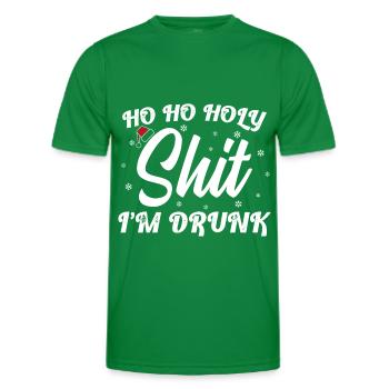 Ho Ho Holy Shit I'm Drunk Funny Christmas Xmas Win - Männer Funktions-T-Shirt - Kelly Green - Vorne - AI Model Male 178 dark (178cm)