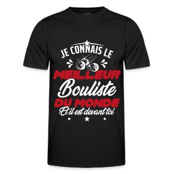 Meilleur Bouliste Humour Pétanque Homme Cadeau - T-shirt sport Homme - noir - Devant - AI Model Male 178 dark (178cm)
