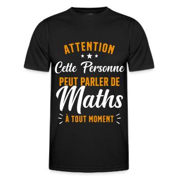 Prof de Maths Mathématique Cadeau Mathématicien - T-shirt sport Homme - noir - Devant - AI Model Male 178 dark (178cm)