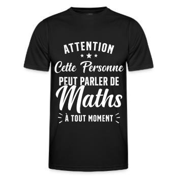 Prof de Maths Mathématique Cadeau Mathématicien - T-shirt sport Homme - noir - Devant - AI Model Male 178 dark (178cm)