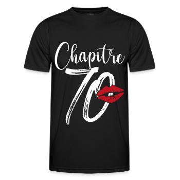 Chapitre 70 Ans Anniversaire Humour Cadeau - T-shirt sport Homme - noir - Devant - AI Model Male 178 dark (178cm)
