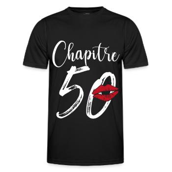 Chapitre 50 Ans Anniversaire Humour Cadeau - T-shirt sport Homme - noir - Devant - AI Model Male 178 dark (178cm)
