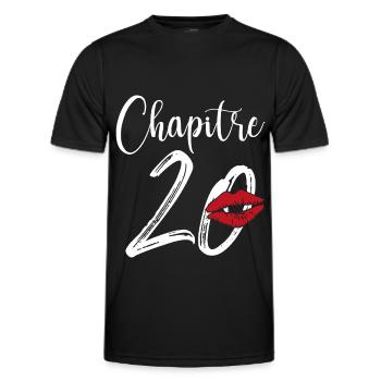 Chapitre 20 Ans Anniversaire Humour Cadeau - T-shirt sport Homme - noir - Devant - AI Model Male 178 dark (178cm)