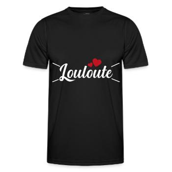 Femme Louloute Humour Mot Affectueux Couple - T-shirt sport Homme - noir - Devant - AI Model Male 178 dark (178cm)