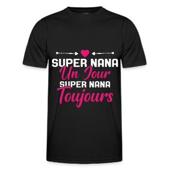 Femme Super Nana Un Jour Super Nana Toujours Nana - T-shirt sport Homme - noir - Devant - AI Model Male 178 dark (178cm)
