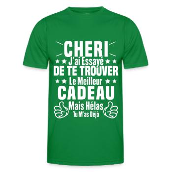 Chéri Saint Valentin Amour Couple Humour - T-shirt sport Homme - vert - Devant - AI Model Male 178 dark (178cm)
