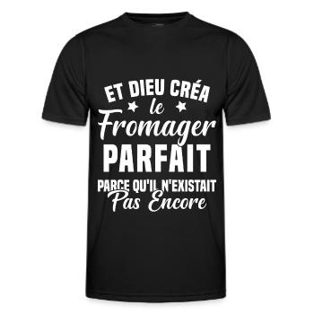 Fromager cadeau drôle fromage fromagerie - T-shirt sport Homme - noir - Devant - AI Model Male 178 dark (178cm)