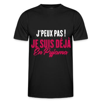 J'peux pas Je suis déjà en Pyjama - T-shirt sport Homme - noir - Devant - AI Model Male 178 dark (178cm)