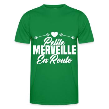 Femme Petite Merveille En Route Future Grossesse - T-shirt sport Homme - vert - Devant - AI Model Male 178 dark (178cm)