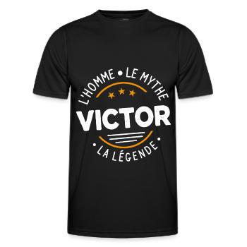 Victor L'Homme Le Mythe La Légende Cadeau Humour - T-shirt sport Homme - noir - Devant - AI Model Male 178 dark (178cm)