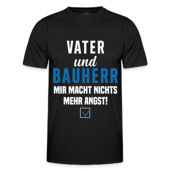 Papa et promoteur Rien ne me fait plus peur - T-shirt sport Homme - noir - Devant - AI Model Male 178 dark (178cm)