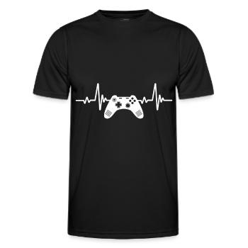 Heartbeat-Konsole Geek-Geschenk - Männer Funktions-T-Shirt - Schwarz - Vorne - AI Model Male 178 dark (178cm)
