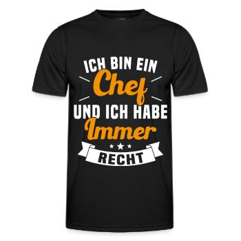 LE CHEF A TOUJOURS RAISON - T-shirt sport Homme - noir - Devant - AI Model Male 178 dark (178cm)