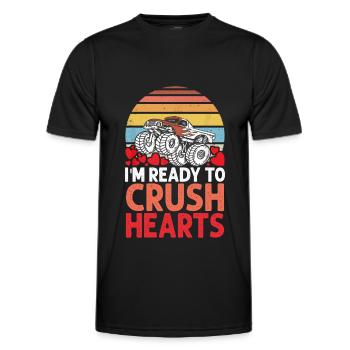 I'm Ready To Crush Hearts Monster Truck - Men's Functional T-Shirt - black - Front - AI Model Male 178 dark (178cm)