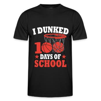 100 jours d'école Basket Cadeau Pour Enfants - T-shirt sport Homme - noir - Devant - AI Model Male 178 dark (178cm)