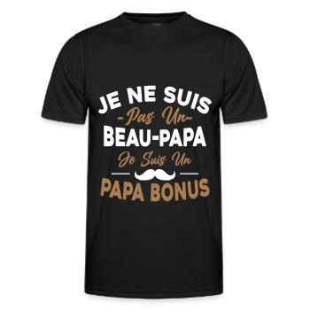 Je Ne Suis Pas Un Beau-papa Je Suis Un Papa Bonus - T-shirt sport Homme - noir - Devant - AI Model Male 178 dark (178cm)