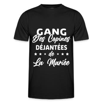 Gang des Copines Déjantées De La Mariée - T-shirt sport Homme - noir - Devant - AI Model Male 178 dark (178cm)