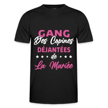 Gang des Copines Déjantées De La Mariée - T-shirt sport Homme - noir - Devant - AI Model Male 178 dark (178cm)