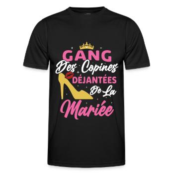 Gang des Copines Déjantées De La Mariée - T-shirt sport Homme - noir - Devant - AI Model Male 178 dark (178cm)