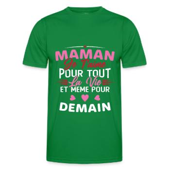 Maman je t'aime Mère Bébé Naissance Amour - T-shirt sport Homme - vert - Devant - AI Model Male 178 dark (178cm)