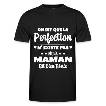 Maman est la perfection - Cadeau fête des mères - T-shirt sport Homme - noir - Devant - AI Model Male 178 dark (178cm)
