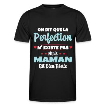 Maman est la perfection - Cadeau fête des mères - T-shirt sport Homme - noir - Devant - AI Model Male 178 dark (178cm)
