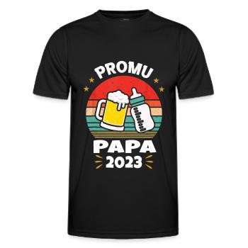 Promoted to Future Dad 2023 - Men's Functional T-Shirt - black - Front - AI Model Male 178 dark (178cm)