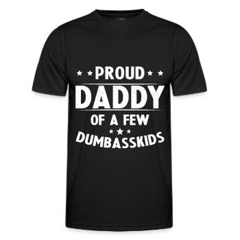 Fier papa de quelques enfants débiles - T-shirt sport Homme - noir - Devant - AI Model Male 178 dark (178cm)