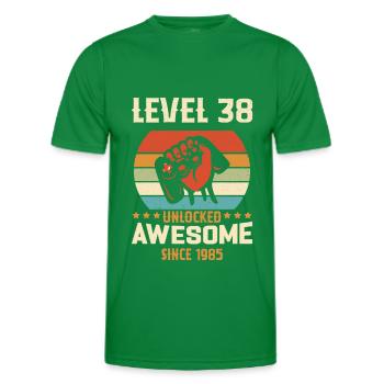 Level 38 abgeschlossen 1985 Geburtstagsgeschenk - Männer Funktions-T-Shirt - Kelly Green - Vorne - AI Model Male 178 dark (178cm)
