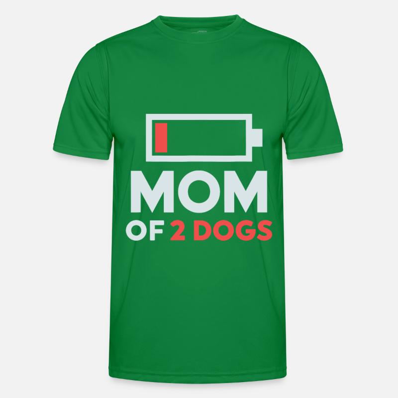 Mutter von 2 Hunden Humor Low Battery Männer Funktions-T-Shirt