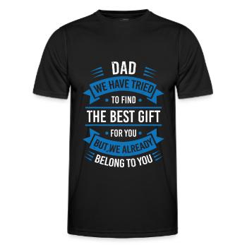 Daddy I tried to find you the best gift - Men's Functional T-Shirt - black - Front - AI Model Male 178 dark (178cm)