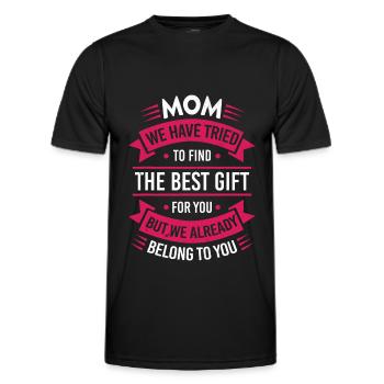 Mom I tried to find you the best gift - Men's Functional T-Shirt - black - Front - AI Model Male 178 dark (178cm)