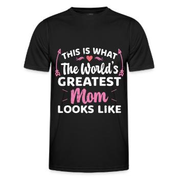 So sieht die beste Mutter der Welt aus - Männer Funktions-T-Shirt - Schwarz - Vorne - AI Model Male 178 dark (178cm)