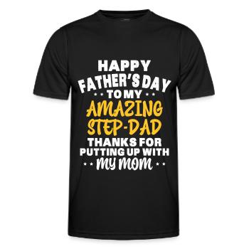 Joyeuse fête des pères Beau Père Fête des pères - T-shirt sport Homme - noir - Devant - AI Model Male 178 dark (178cm)